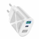 65W GAN PD + QC3.0 Fast Charger Phone Notebook Computer Universal Charging Head, Plug: EU Plug White - 1