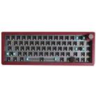 67 Keys Three-mode Customized DIY With Knob Mechanical Keyboard Kit Supports Hot Plug RGB Backlight, Color: Claret - 1