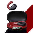 Clip-on Wireless Bluetooth Earphone With Digital Charging Compartment(Black Red) - 1