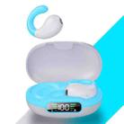 Clip-on Wireless Bluetooth Earphone With Digital Charging Compartment(White Blue) - 1