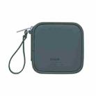 BUBM Headset Bag Portable Mini -Headset Data Cable U Disk PU Headphone Storage Package(Lake Green) - 1