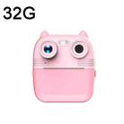 1080P Instant Print Camera 2.8-inch IPS Screen Front and Rear Dual Lens Kids Camera, Spec: Pink+32G Card  - 1