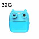 1080P Instant Print Camera 2.8-inch IPS Screen Front and Rear Dual Lens Kids Camera, Spec: Blue+32G Card  - 1