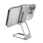 Back Clip Double Ring Magnetic Metal Folding Phone Bracket Desktop Lazy Ring Phone Holder(Silver) - 1
