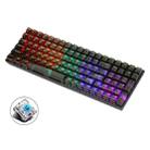 100 Keys Customized Gaming Wired Mechanical Keyboard Transparent Keycap Green Shaft (Black) - 1