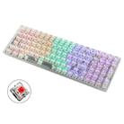 100 Keys Customized Gaming Wired Mechanical Keyboard Transparent Keycap Red Shaft (White) - 1