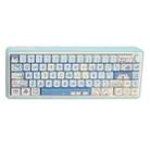 Bluetooth Wireless 3-mode RGB Backlit Gaming Mechanical Keyboard Aluminum Alloy Kit + Keycap(Light Blue) - 1