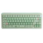 Bluetooth Wireless 3-mode RGB Backlit Gaming Mechanical Keyboard Aluminum Alloy Kit + Keycap(Light Green) - 1