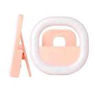Mobile Phone Fill Light Rechargeable Clip Ring Selfie Light(Pink) - 1