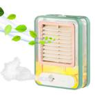 Small Electric Fan Humidification Spray with Ambient Night Light(Green) - 1