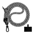 10mm Thick Rope Mobile Phone Lanyard Spacer Adjustable Anti Theft Phone Strap(NO.6 Black White) - 1