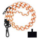 10mm Thick Rope Mobile Phone Lanyard Spacer Adjustable Anti Theft Phone Strap(NO.7 White Orange) - 1