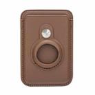 For Airtag Positioner Fiber Card Clip Anti-Theft Card Tracker Protection Cover, Size: Magnetic(Brown) - 1