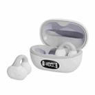 Business Binaural Digital Display Clip-On Bluetooth Earphone With Charging Compartment(White+Gray) - 1