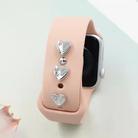 2pcs Watch Silicone Strap Decorative Diamond Buckle Strap Nails, Style: One Diamond Heart - 1