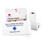 For Phomemo T02 3rolls Bluetooth Printer Thermal Paper Label Paper 53mmx5m 5 Years Blue on White No Adhesive - 1