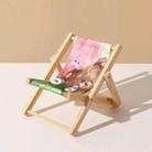 Wooden Craft Mini Desktop Ornament Photography Toys Beach Chair Phone Holder, Style: Bear - 1