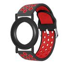 For AirTag Wrist Strap Wristband  Anti Lost Bracelet Tracking Locator Silicon Protector(Black Red) - 1
