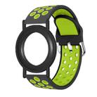 For AirTag Wrist Strap Wristband  Anti Lost Bracelet Tracking Locator Silicon Protector(Black Green) - 1