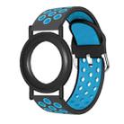 For AirTag Wrist Strap Wristband  Anti Lost Bracelet Tracking Locator Silicon Protector(Dark Blue) - 1