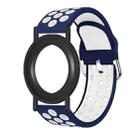 For AirTag Wrist Strap Wristband  Anti Lost Bracelet Tracking Locator Silicon Protector(Dark Blue White) - 1