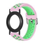 For AirTag Wrist Strap Wristband  Anti Lost Bracelet Tracking Locator Silicon Protector(Pink Green) - 1