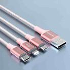 ROMOSS CB25 3 In 1 3.5A  8 Pin + Micro USB + Type C/USB-C Cable 1.5m(Rose Gold) - 1