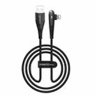 ROMOSS CB12C USB To 8 Pin Elbow With Light 2.4A Fast Charge Data Cable, Size: 1.2m(Black) - 1