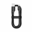 ROMOSS 20W USB to 8 Pin Braided Wear-Resistant Charging Data Cable, Length: 1.2m(Black) - 1