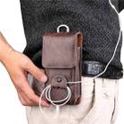 5.5-5.7 inch Mobile Phone Hanging Belt Bag Headphone Cable Storage(Dark Brown) - 6