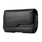 3.5-4.0 inch Cell Phone Universal Hanging Waist Bag Clip Leather Case(Black) - 1