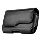 5.2-6.5 inch Cell Phone Universal Hanging Waist Bag Clip Leather Case(Black) - 2