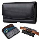 5.2-6.5 inch Multifunctional Waist Bag Mobile Phone Leather Case(Black) - 1