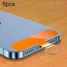 5pcs 0.6mm Mobile Phone Lanyard Clip Phone Case Anti-lost Fixed Sticker(Orange) - 1