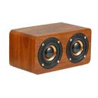 Wooden Retro 3D Stereo Audio Bluetooth Speaker Subwoofer Desktop Audio(Brown Wood Pattern) - 1
