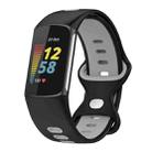 For Fitbit Charge 5 Smart Watch Sports Waterproof Two-Color Silicone Band(Black Gray) - 1