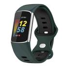 For Fitbit Charge 5 Smart Watch Sports Waterproof Two-Color Silicone Band(Olive Green Black) - 1