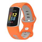 For Fitbit Charge 5 Smart Watch Sports Waterproof Two-Color Silicone Band(Orange Gray) - 1