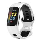 For Fitbit Charge 5 Smart Watch Sports Waterproof Two-Color Silicone Band(White Black) - 1