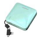 ROMOSS PHE10 10000mAh Mirror Mini Power Bank With 3-In-1 Data Cable(Lake Green) - 1