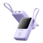 ROMOSS PFC10 10000mAh LED Digital Display Mini Large Capacity Power Bank(Purple with 8 Pin Cable) - 1