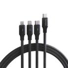 ROMOSS CB263N 1.5m PD20W Car Mobile Phone 3 In 1 TYPE-C Fast Charging Data Cable(Black) - 1