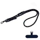 10mm Thick Rope Mobile Phone Anti-Lost Adjustable Lanyard Spacer(Black White Fine Lines) - 1