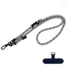 10mm Thick Rope Mobile Phone Anti-Lost Adjustable Lanyard Spacer(White Black Twill) - 1