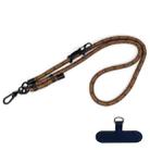 10mm Thick Rope Mobile Phone Anti-Lost Adjustable Lanyard Spacer(Dark Coffee Black Pattern) - 1