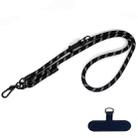 10mm Thick Rope Mobile Phone Anti-Lost Adjustable Lanyard Spacer(Black Silver) - 1