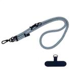 10mm Thick Rope Mobile Phone Anti-Lost Adjustable Lanyard Spacer(Blue White Twill) - 1