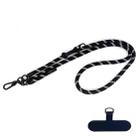 10mm Thick Rope Mobile Phone Anti-Lost Adjustable Lanyard Spacer(Black White Coarse Twill) - 1