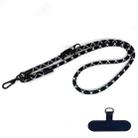 10mm Thick Rope Mobile Phone Anti-Lost Adjustable Lanyard Spacer(Black White Twill) - 1