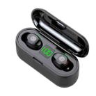 F9-2 LED Digital Display Wireless In-Ear Noise Reduction Long Life Bluetooth Headset(Black) - 1